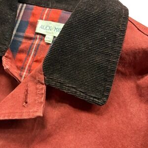 Alex Mill Canvas Frontier Barn Jacket Mens 2XL Red Corduroy Collar Lined NEW